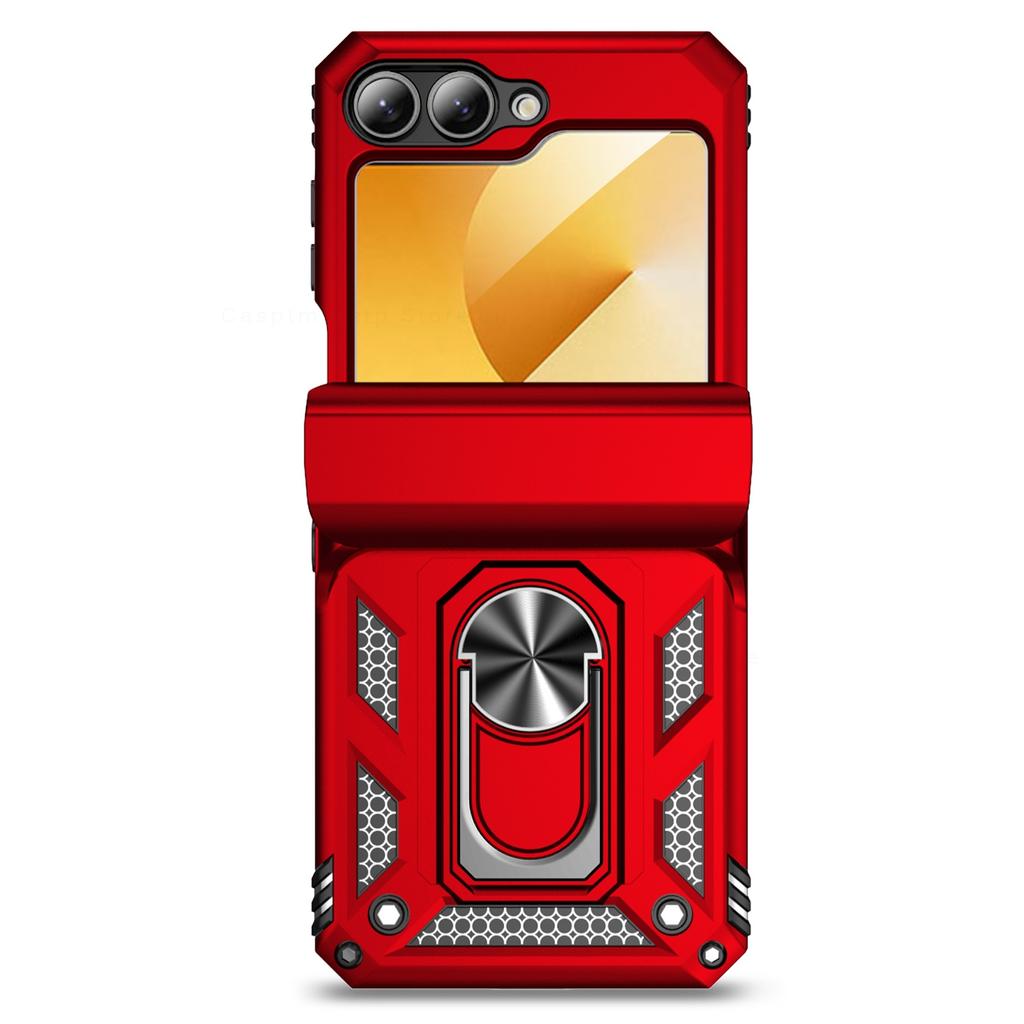 Ring Funda For Samsung Z Flip 6 5 4 5G Case With Stand Holder Cover For Samsung Galaxy Z Flip6 zflip6 Flip5 Flip4 Armor PC Cases