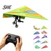 Remote Controlled Plane Toys Control Paper Airplane Kit, with Gyro Stabilizer, Dual Propellers, DIY Electric Indoor Outdoor Aircraft Toy RC