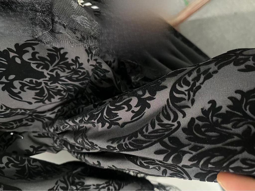 Rochie Retro Europeană & Americană Medievală cu Dantelă Patchwork și Mâneci Clopot 2024