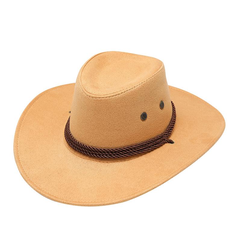Hot-selling American Western Cowboy Hat, Suede Outdoor Visor, Men's Riding Hat, Big-brimmed Cowboy Hat