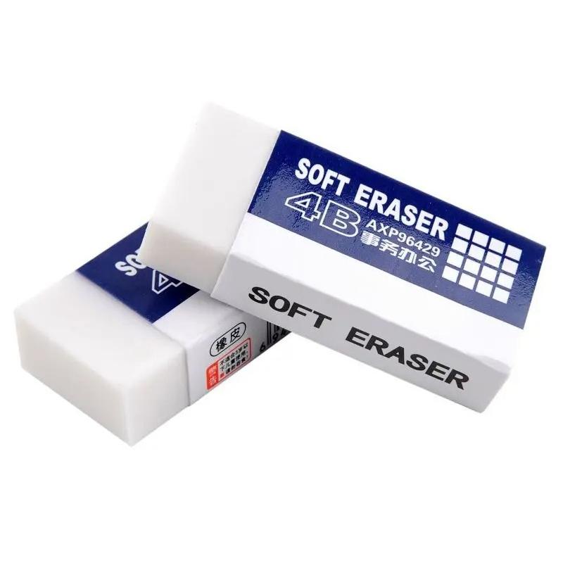 5pcs 4B Eraser Clean and Mess Free Student Exam Office Sketch Soft Eraser for Kids Correction Supplies Pencil Rubber Stationery