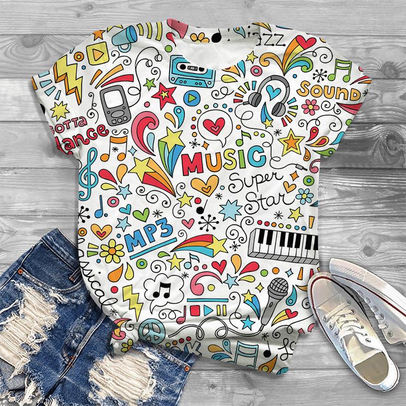 Trendy Cute Fashionable Women's Clothing 3D Animal Fun Printed Casual Short Sleeved T-shirt for Women Shirt