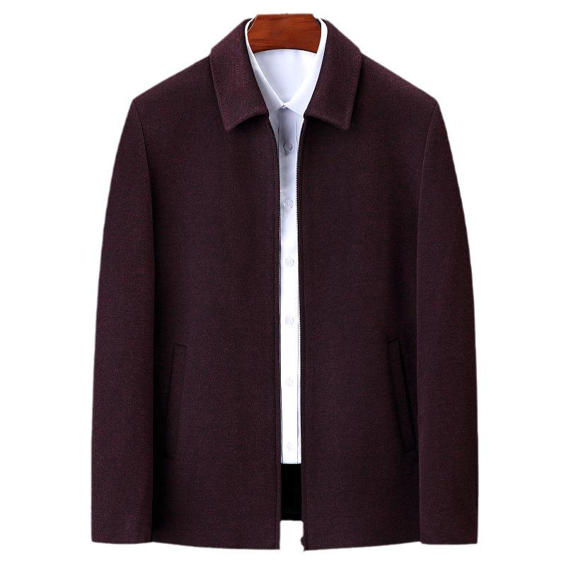 Men's Middle-Aged Autumn/Winter Thick Wool Business Casual Jacket - Plus Size Dad's Outerwear