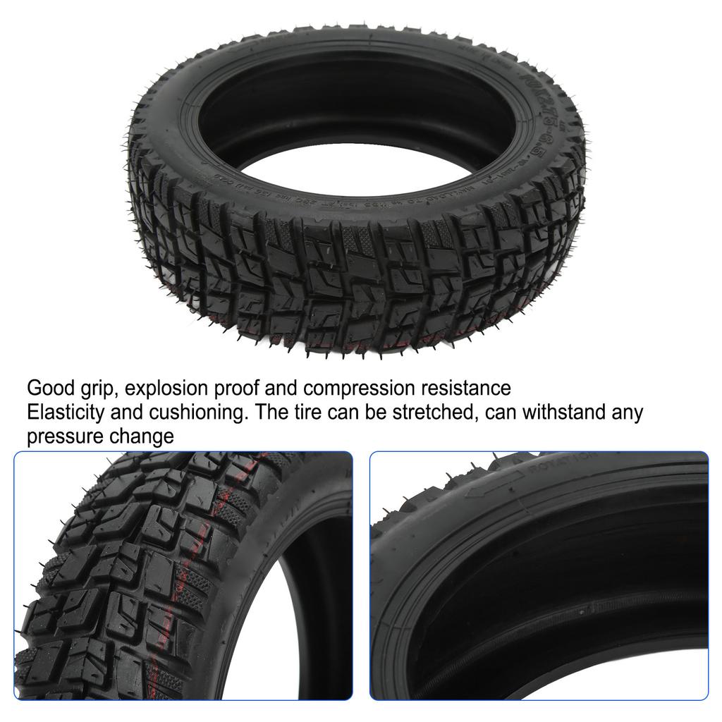 10 Inch Electric Scooter Tire 10x2.75‑6.5 Tubeless Tire Explosion Proof Anti Skid Strong Shock Absorption for Safe Riding