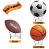 Transparent Acrylic Ball Display Stand Rack for Basketball, Football, Volleyball, and Rugby.