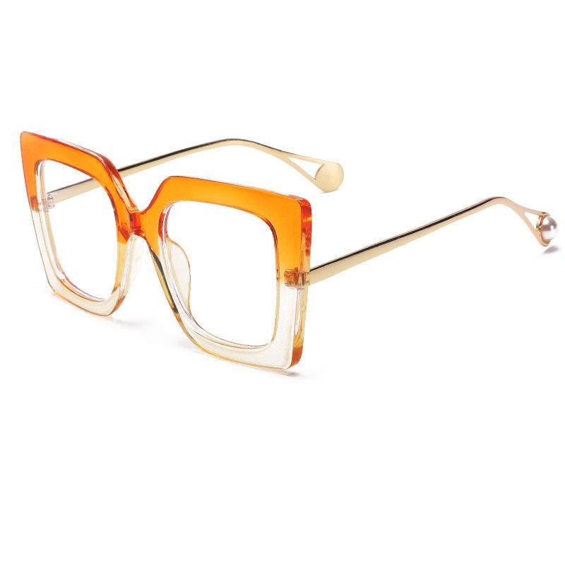 New Fashion Glasses Frame Square Anti-blue Light Women's Large Square Flat Mirror Trend Glasses Frame 1916