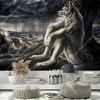 Emo White Wolf Sitting Meme Flag Tapestry Werewolf Tapestries for Bedroom Printed Home Decor Paintings Room Wall Hanging Posters