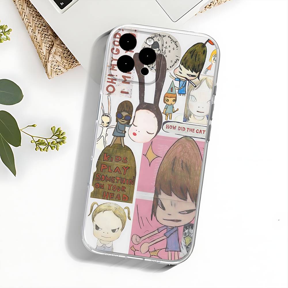 Cute Y-Yoshitomo Nara Phone Case For iPhone 17,16,15,14,13,12,11 Pro,Max,Plus,X,XS,XR,SE4,E Mini Transparent Soft Cover