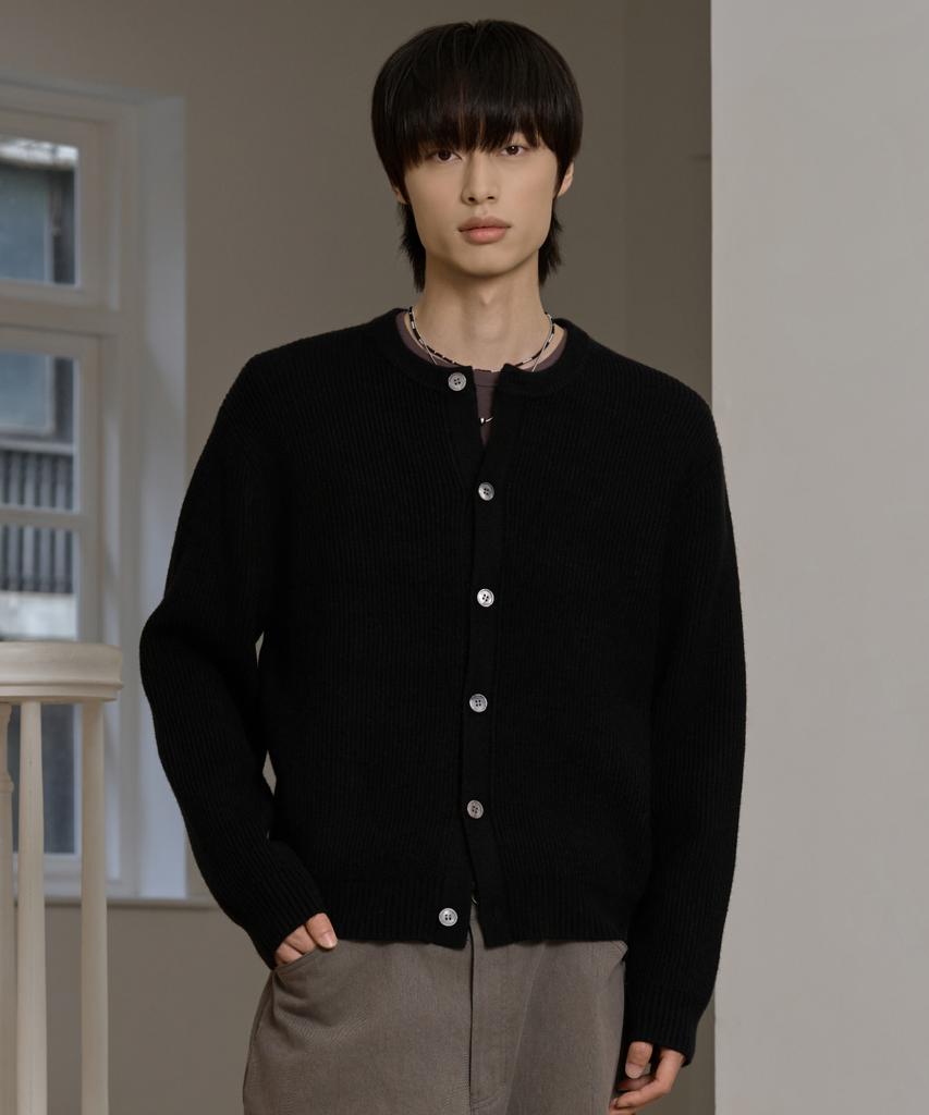 Hyoji Fw Washable Hyoji Round Crop Knit Cardigan (3 Colors)