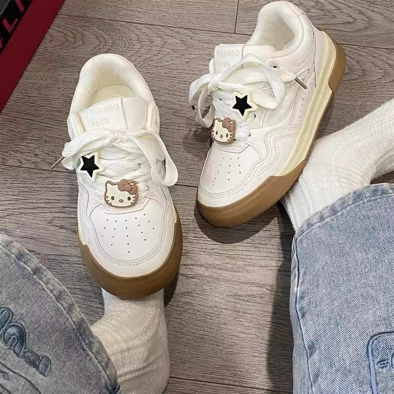 Platform white shoes versatile student casual board shoes women's new autumn and winter bread shoes
