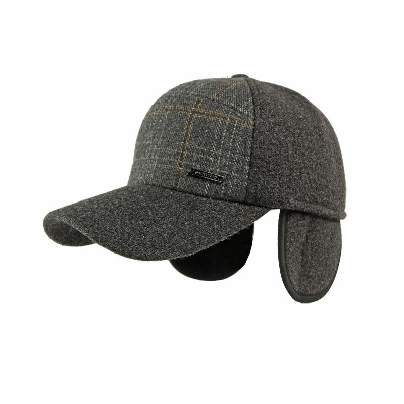 Men's Plaid Wool Blend Baseball Cap - Casual Retro Style Adjustable Hat (5 Color Options)