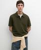 Masimodutti Micro Textured Cotton Blend Polo Shirt