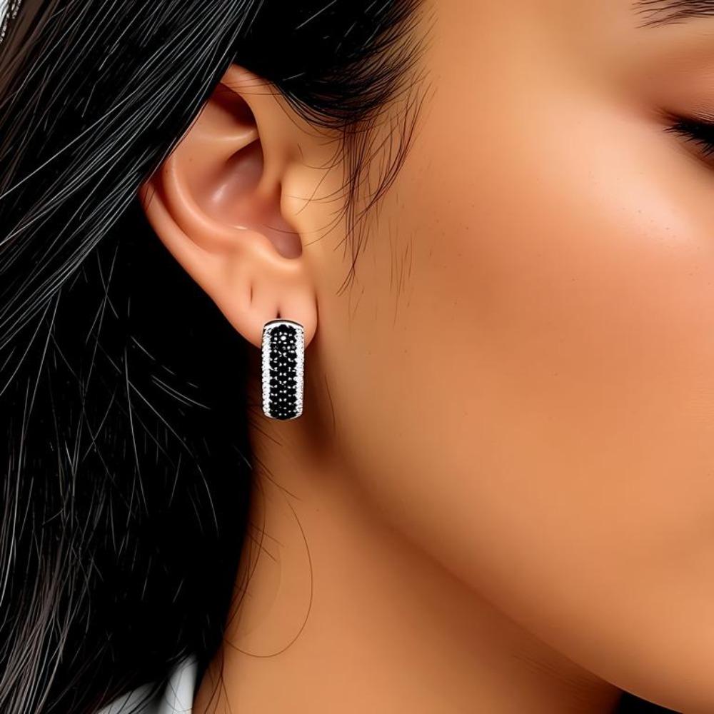 Black Awn Schwarze exquisite Creolen für Damen