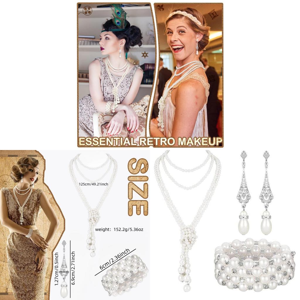 Elegant Pearl Jewelry Set With Geometric Pendant For Women Spring