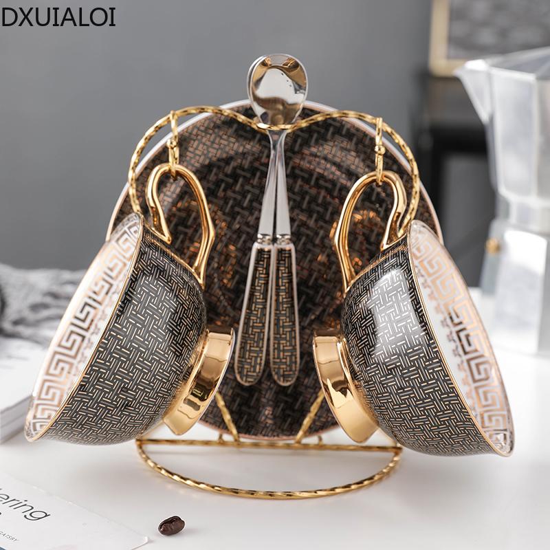 Coffee Cup Couple European Style Small Luxury Phnom Penh Teacup Flower Teacup Creative Cup and Saucer Small Exquisite 250ML