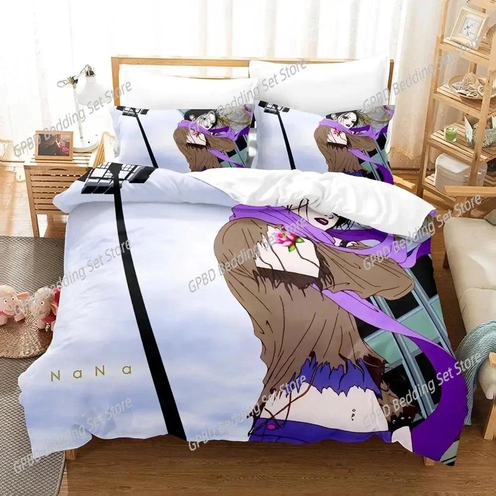 Anime Nana Black Stones Bedding Set For Bedroom Soft Modern Bedspreads Comefortable Kids Duvet Cover Quilt Cover And Pillowcase