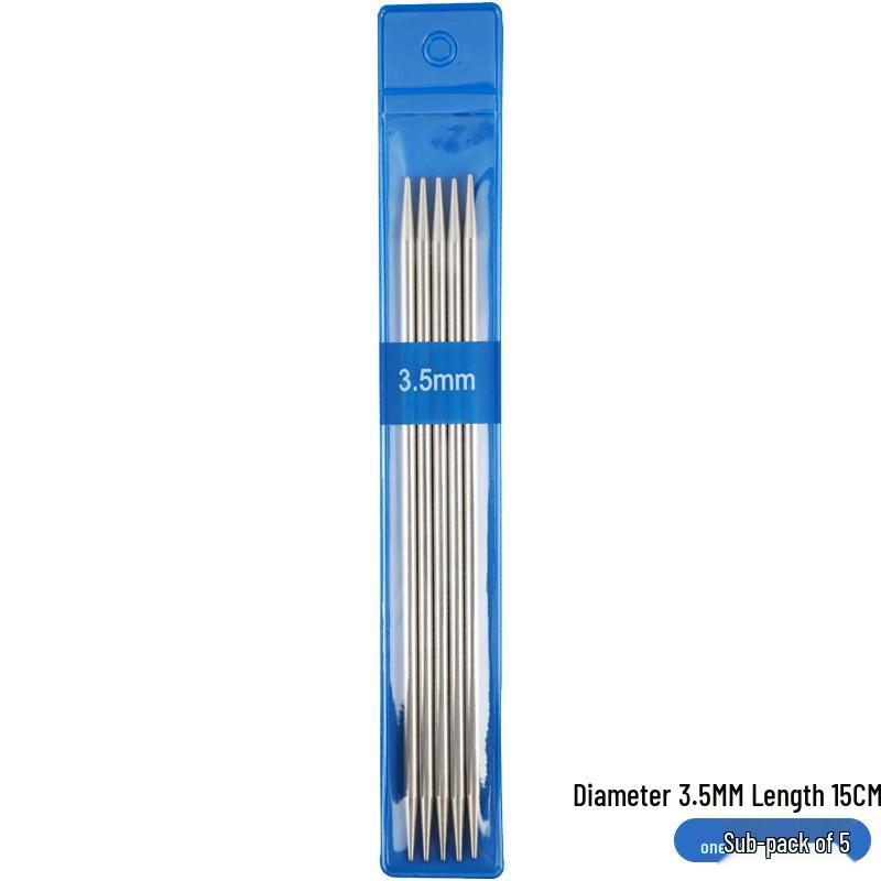 15cm Short Stainless Steel Knitting Needles Set - Straight Sweater Needles for Handmade DIY Dolls