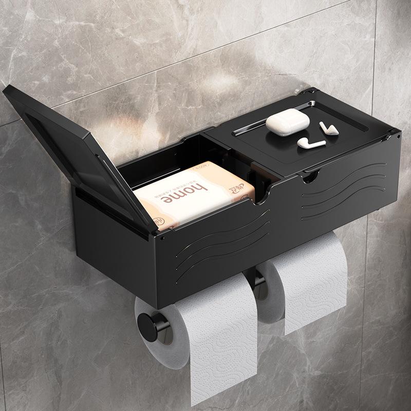 

tissue box toilet roll box bathroom paper storage box toilet tissue holder wall-mounted rack Single box without rod білий