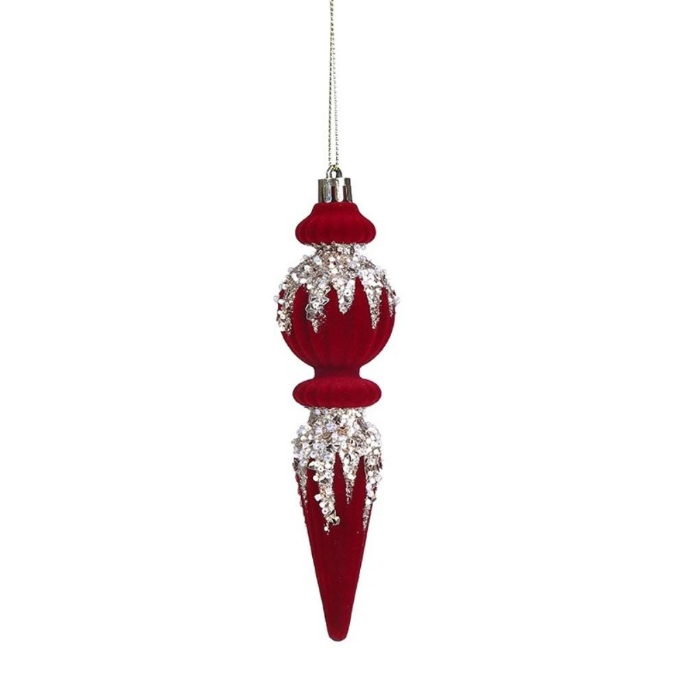 Flocked Christmas Ball Ornament Ice Cone Xmas Baubles New Christmas Decorations New Year Gift