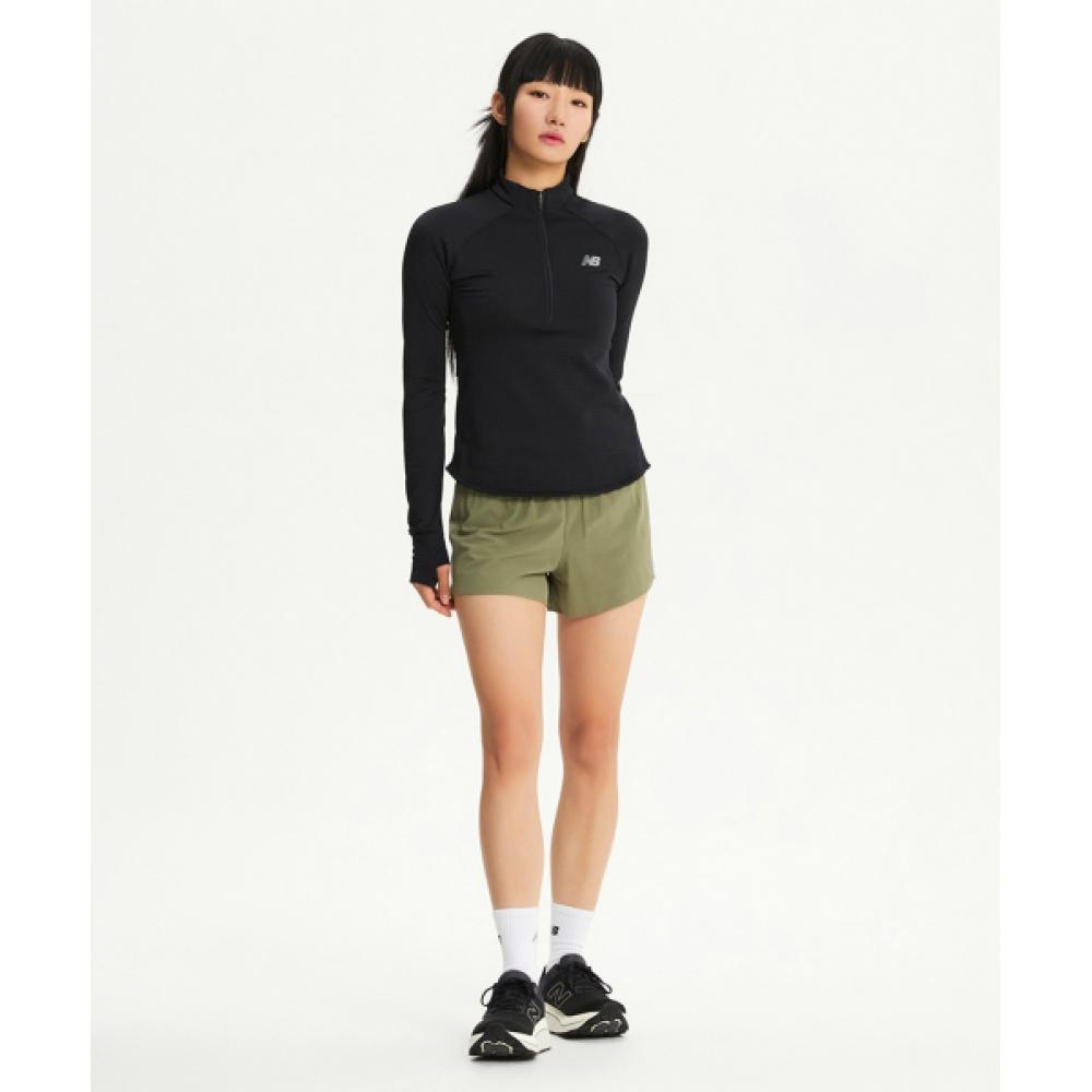 New Balance Nbnde4p142 Women Heat Grid Half Zip Up  Black 