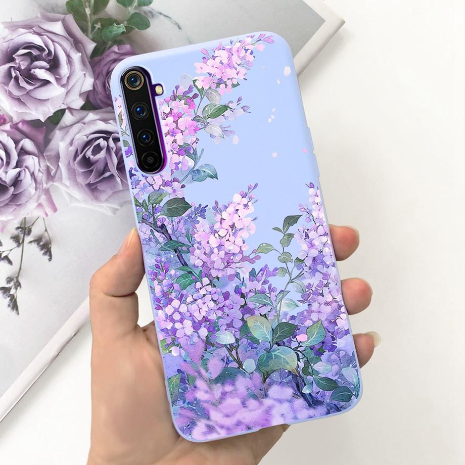 

For Realme 6 Case Cover Soft Silicone TPU Realme 6 Pro Realme6 Back Cover Beauty Flower Cartoon Printed Coque Capa Realme 6