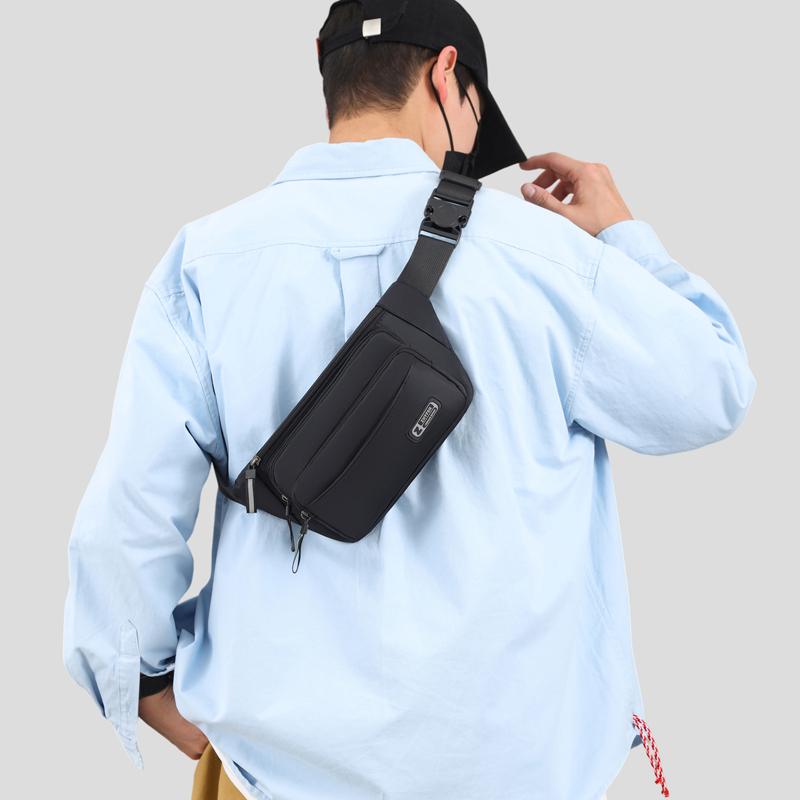 Borsa da Petto da Uomo in Nylon per Esterno - Marsupio Durevole ad Alta Capacità per Sport e Viaggi (Portafoglio per telefono resistente all'acqua)