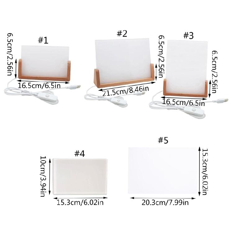Clear Acrylic Display Picture Frame with LED Lighting Wood Base Heat Transfer Machines Sublimation Blank Photo Frame