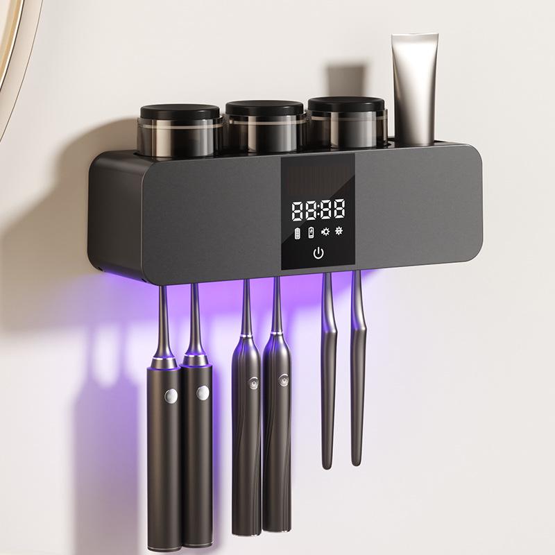 Wall-Mounted Smart Toothbrush Sterilizer with UV Air-Drying and Holder