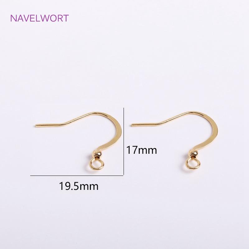 

Trendy 14K Gold Plated French Earring Hooks High Quality Brass Metal Ear Wire with Loop And Bead DIY Jewelry Making Accessories 20 pieces