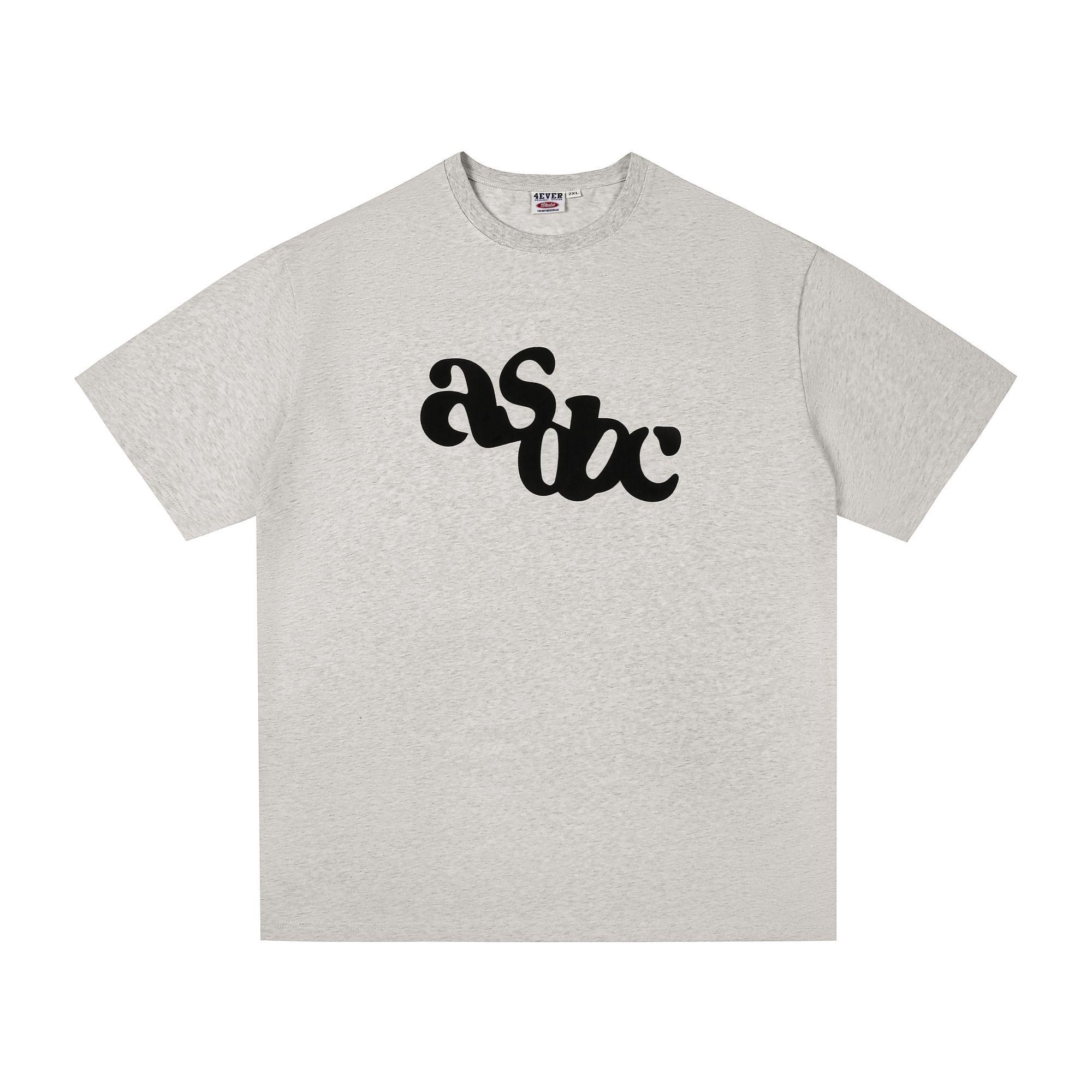 

American Letter Printing Pure Cotton Loose Casual Versatile UNISEX and Women Couple Shortsleeved Tshirt 4XL