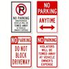 Metal Sign" No Parking Unauthorized Vehicles Towed Away At Vehicle Owner's Expense"Tin Sign, for Outdoor Wall Decor