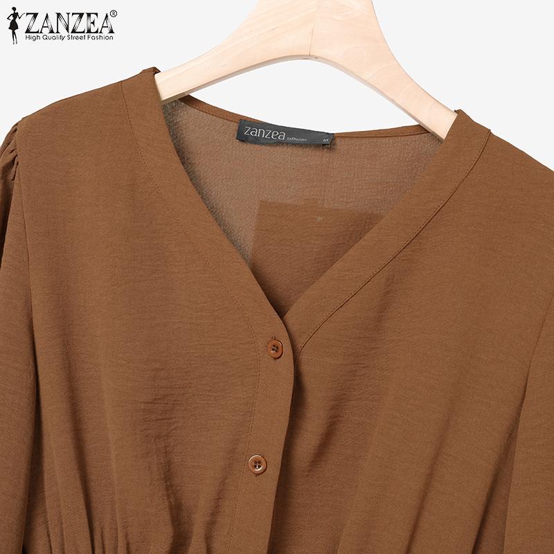 ZANZEA Lässiges zweiteiliges Anzug-Set für Damen mit langärmeliger Bluse und Hose