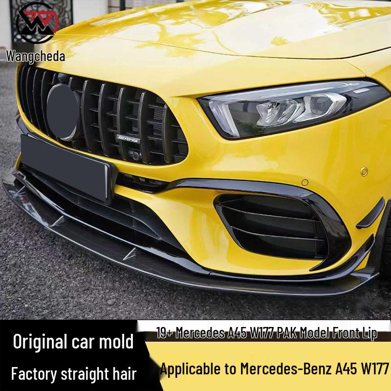 Carbon Fiber Front Lip Splitter for Mercedes A45 W177 (2019+) PAK Style Front Bumper Diffuser