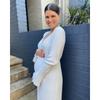 Rib-knit Side Split Maxi Dress Women Solid Color V-neck Slim Fit Robes Autumn Chic Office Lady Commuter Long Dresses