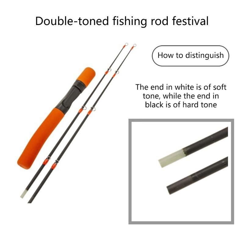 Double Section Ice Fishing Rod High Strength Carbon Fiber Lightweight EVA Handle Stainless Guide For Freshwater Fishing