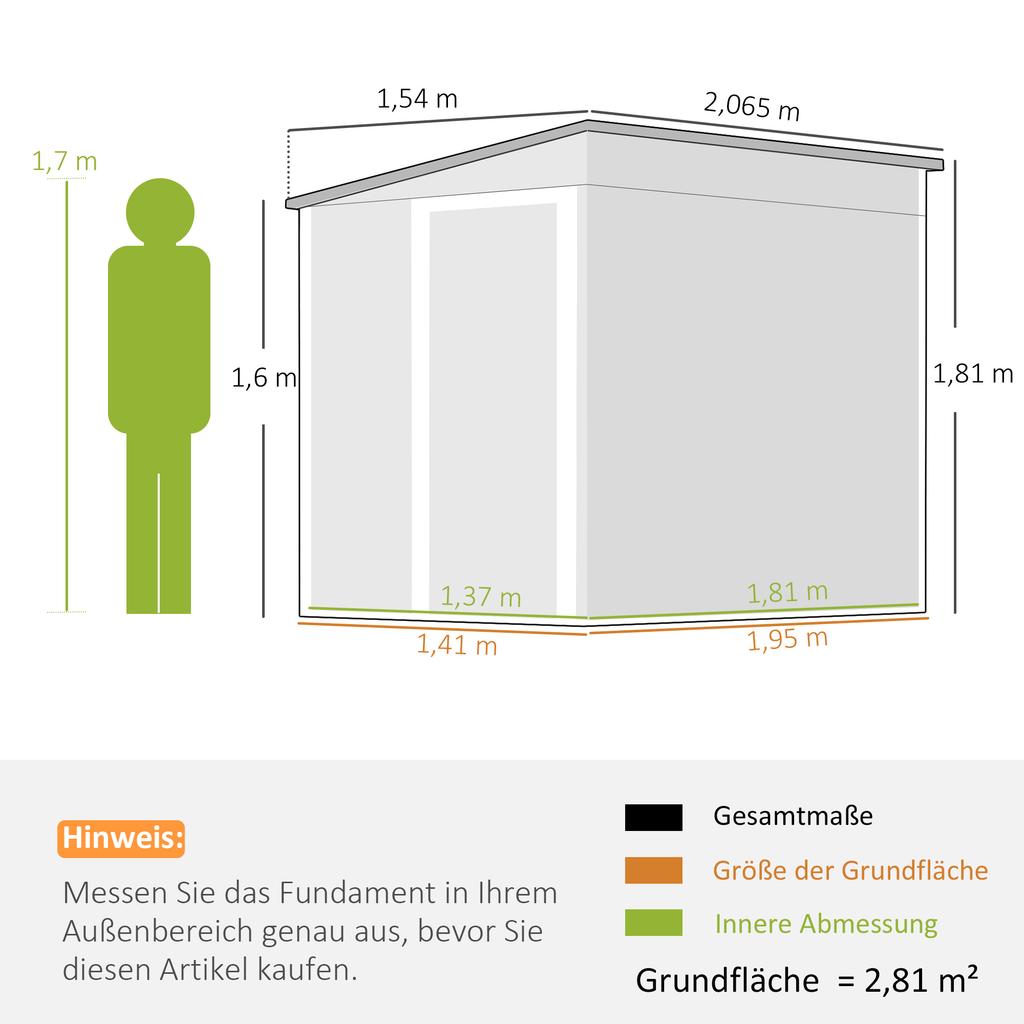 Galwanizowana Metalowa Szopa, 7 x 5 stóp, ze Drzwiami Przesuwnymi - Biała