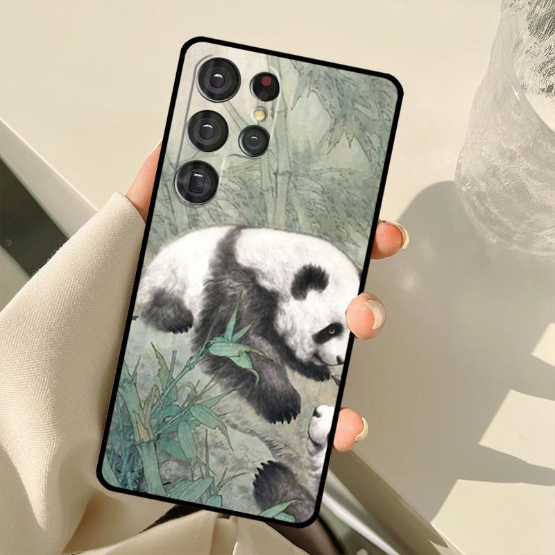 Chinese Bear Panda Case For Samsung Galaxy S23 Ultra S21 S22 S24 S25 Ultra S9 S10 Plus S25 FE S20 FE Back Cover