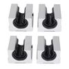 4PCS Bearing Blocks Smooth Low-Friction Movement Linear Slider Aluminum Bracket Guide Rail Bearing Seat SBR20UU Aluminum Slider