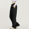 Women's Casual Loose Retro Striped Sweatpants High-waisted Casual Wide-leg Pants