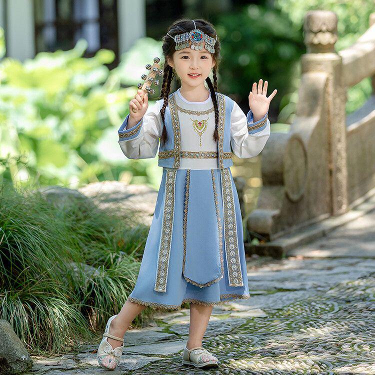 Autumn Miao Ethnic Costume for Boys & Girls Tang Suit Hanfu Dress