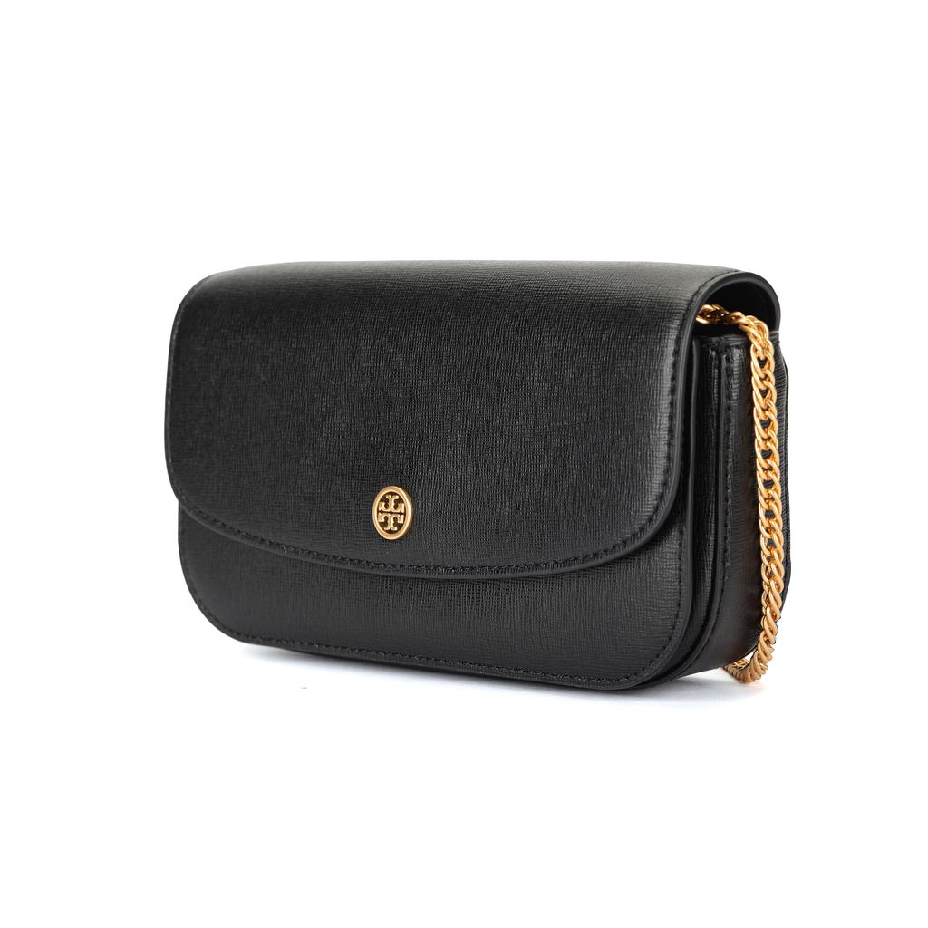 Tory Burch Robinson Chain Leather Wallet Women wallet Black 82946-001