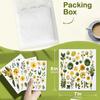 6PCS Green Leaves Printed Swedish Dishcloths Eco-Friendly Kitchen Rags Absorbent Dish Towels Reusable Washable Cleaning Cloths