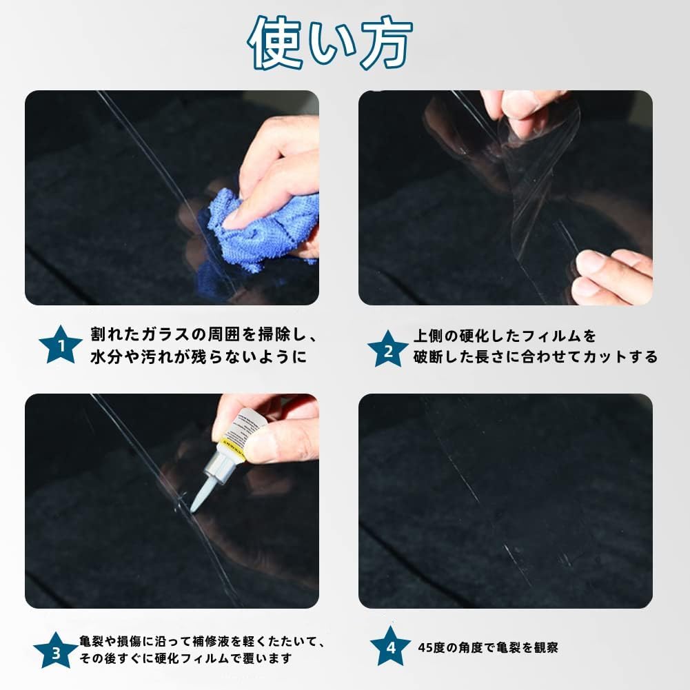 Bilglassreparatør Bilglassreparasjonssett Reparasjonssett Reparer enkelt sprekker i frontruten