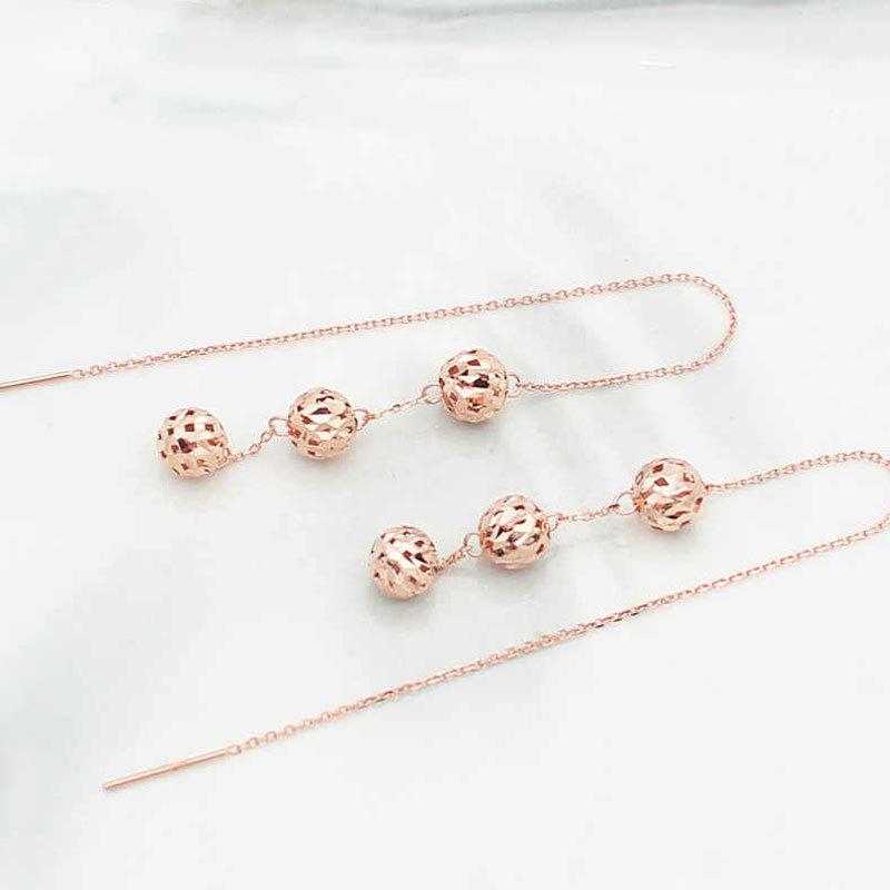 Цвет Золотой Полый Шар Наушники Женские Фиолетовый Золотой Высококлассный Темперамент Позолоченные Розовым Золотом Наушники