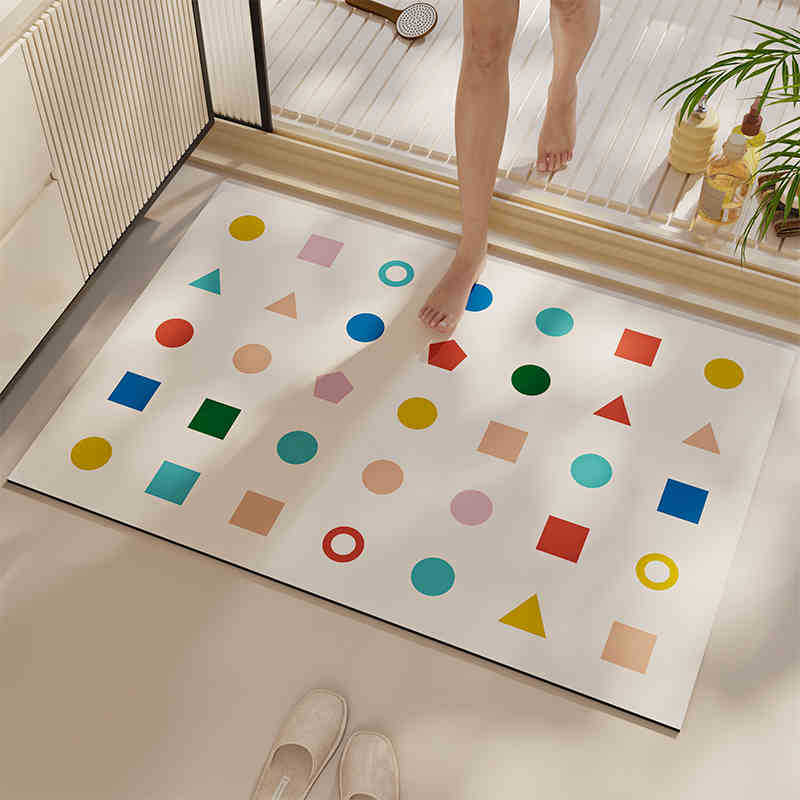 

Small Fresh Diatom Mud Floor Mat, Quick-Drying, Dirt-Resistant And Easy To Take Care Of Floor Mat, Household Non-Slip And Wear-Resistant Bathroom Flo 50*80cm