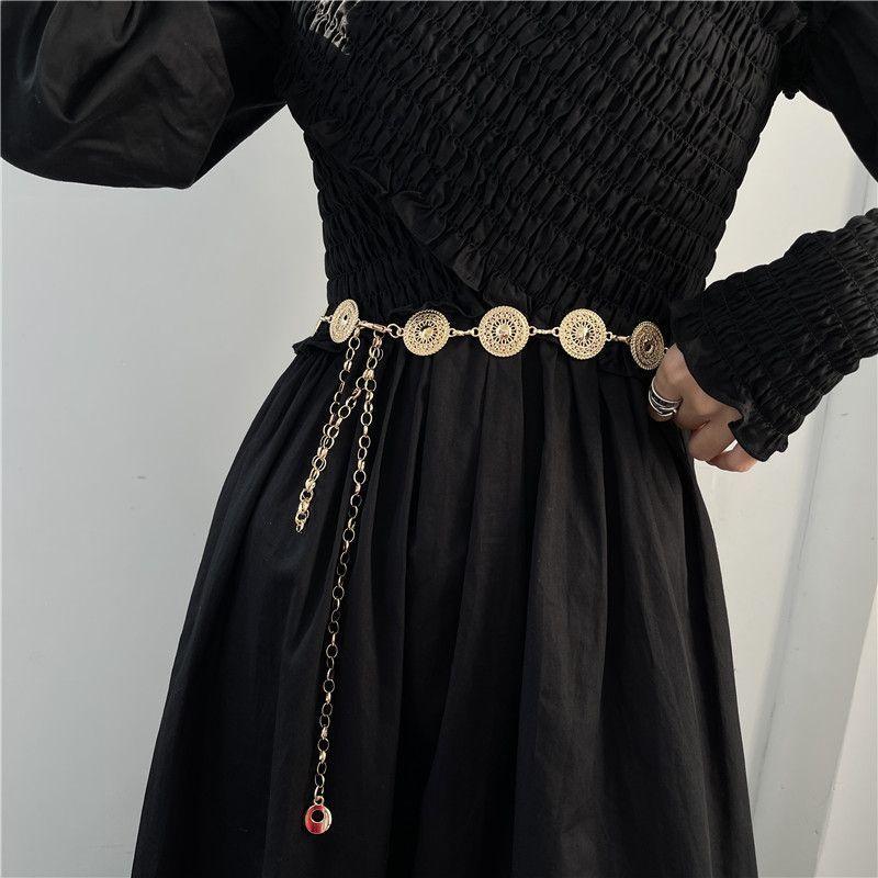 Metal Luxe Vintage Waist Chain For Women With Beautiful Decorative Elements And Stylish Colors