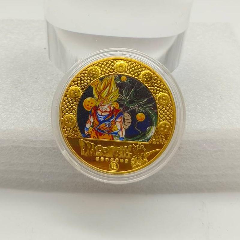 Dragon Ball Commemorative Medal, Colorful, Classic, Anime, Gold Coin, Creative Small Coin, Sun Wukong Coin, Children's Toy, Stocking Stuffers
