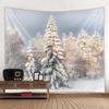 Wandteppich mit Weihnachtsschneeszene, Weihnachtsmann, Geschenk, Weihnachtsbaum, Wandbehang, Zimmer, Schlafzimmer, Schlafsaal, Ästhetik, Heimdekoration