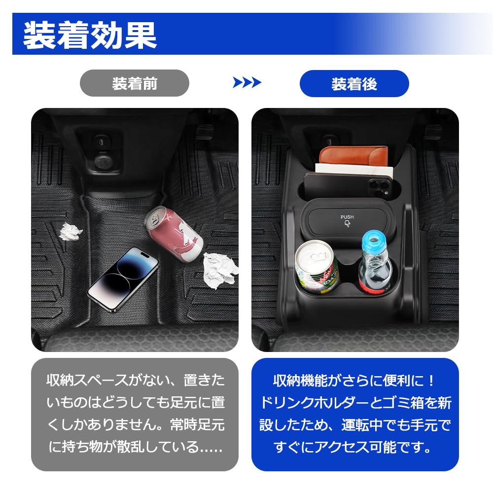 SUNVIC Custom Console Easy Console Car Storage Box with Trash Scratch and Stain Center Console Interior Design Custom from November [New Model]