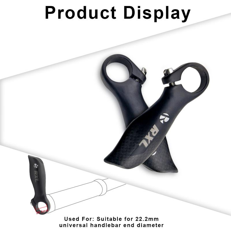 RXL SL-Bicycle Handlebar Horns, Black Bar End, Ergonomic Design, Mountain Bikes, Carbon Fiber, Horn